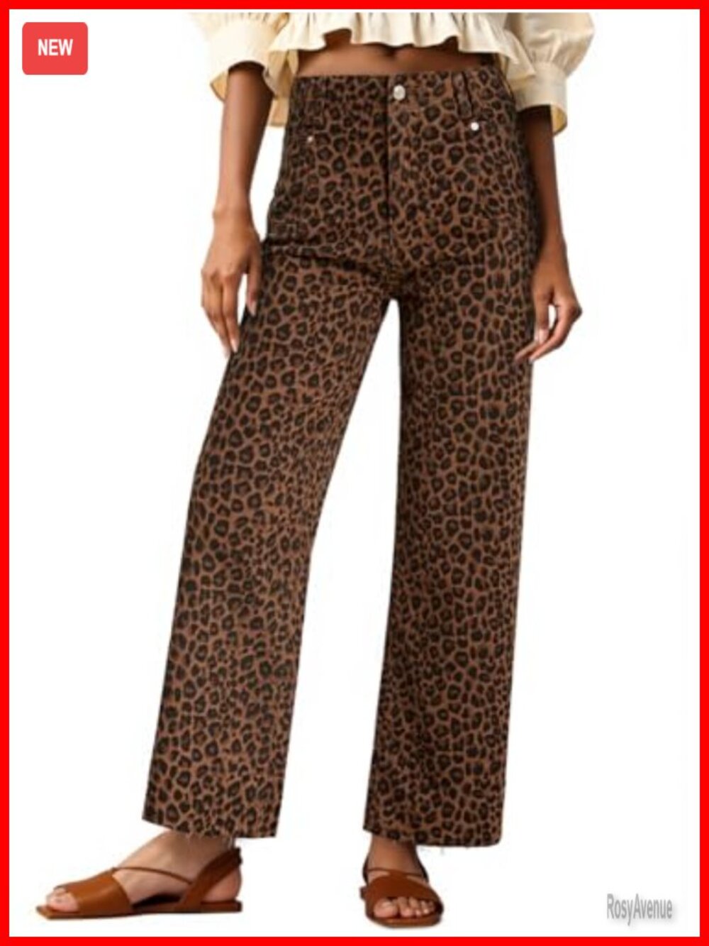 High Waisted Cropped Jeans Straight Leg Raw Hem Denim Pants